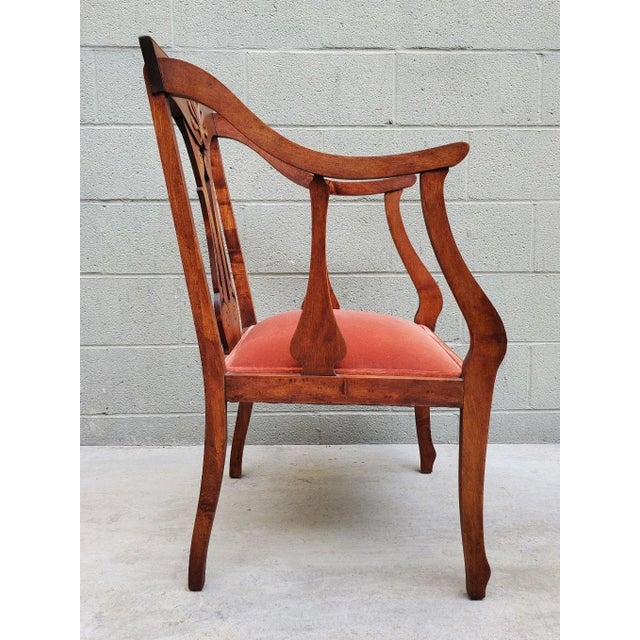 Wood 1940s Newspaper Reading Chair With Velvet Seat For Sale - Image 7 of 12