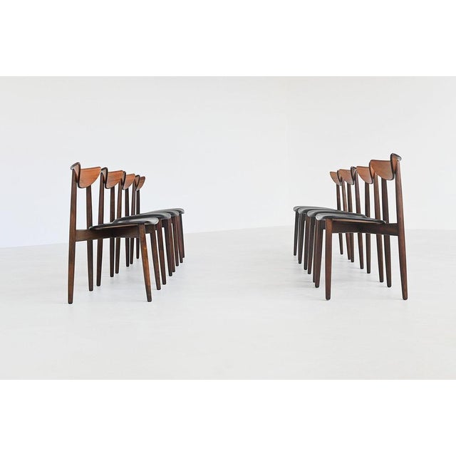 Rosewood Dining Chairs attributed to Harry Østergaard for Randers Møbelfabrik, Denmark, 1960s, Set of 8 For Sale - Image 3 of 18