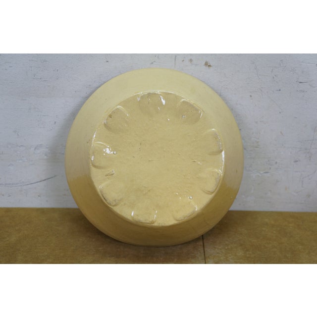 Antique American Yellowware Banded Beehive Mixing Bowl Rolled Rim Stoneware For Sale - Image 15 of 15