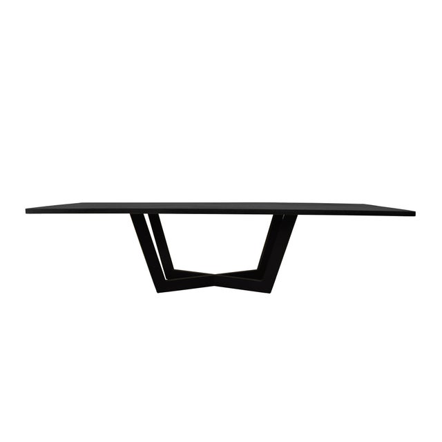 Contemporary Noir Rectangular Solid White Oak Dining Table Black 84" For Sale - Image 3 of 7
