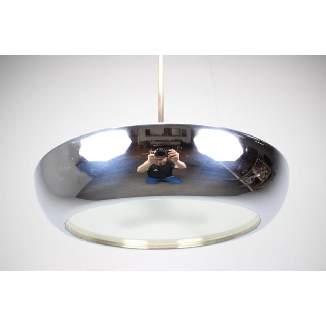 Bauhaus UFO Pendant Lamp by Josef Hurka for Napako, Former Czechoslovakia, 1930s For Sale - Image 3 of 14