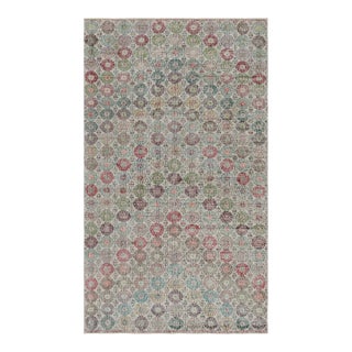 Vintage Zeki Müren Rug With Polychromatic Floral Patterns, From Rug & Kilim For Sale