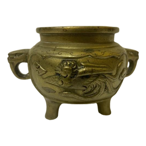 Antique 19th Century Chinese Cast Bronze Phoenix Censer