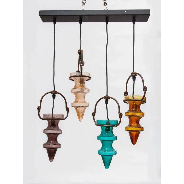 Stalactites Cascade Lamp in Colored Glass attributed to Nanny Still for Raak, 1960s For Sale - Image 3 of 11