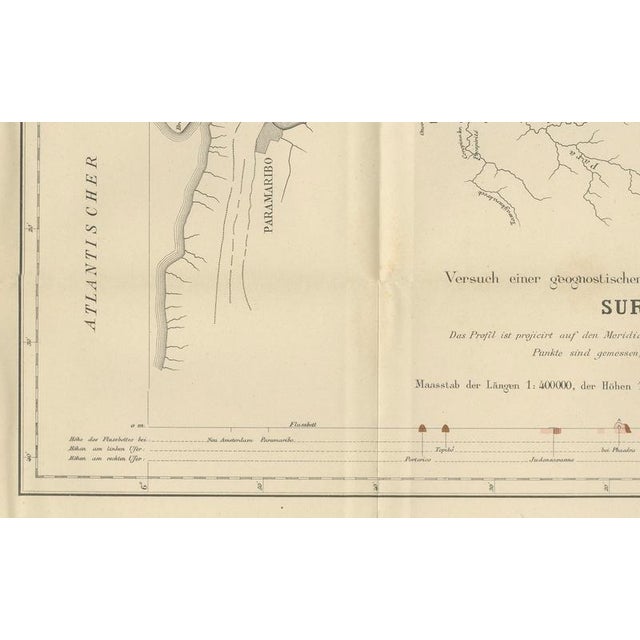 Paper Antique Geological Survey Map of Surinam, 1888 For Sale - Image 7 of 11