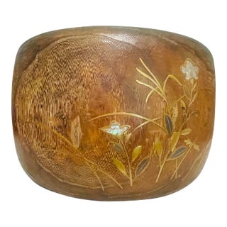 Vintage Japanese Hibachi With Inlaid Pearl Display For Sale
