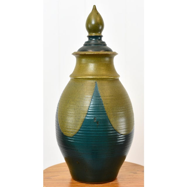 Ceramic Large 1970s Mid Century Modern Studio Pottery Lidded Jar Signed For Sale - Image 7 of 13