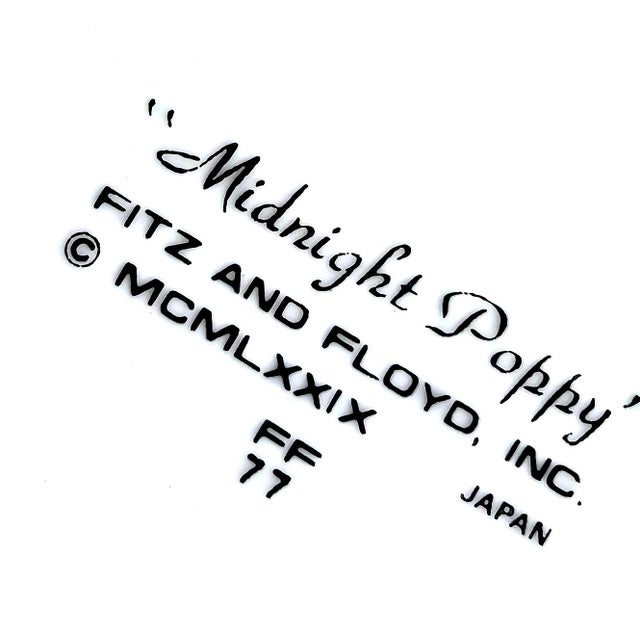 1980s Fitz & Floyd "Midnight Poppy" 4 Piece Place Settings, 24 Pieces For Sale - Image 15 of 15