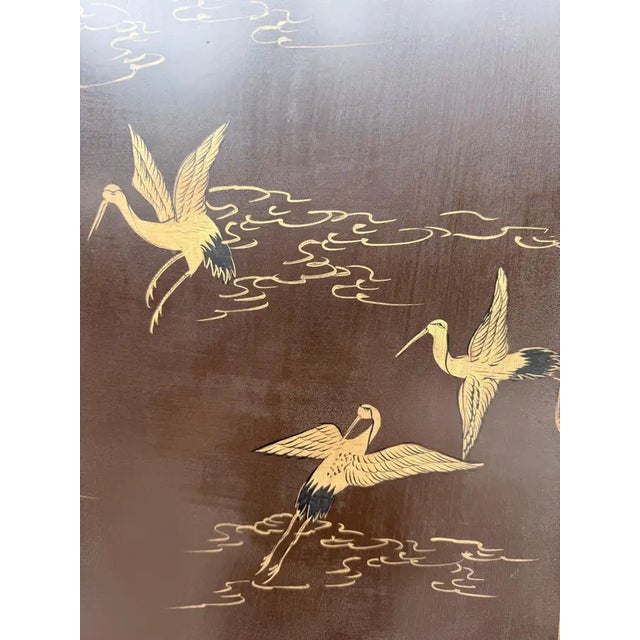 Mid 20th Century Asian Chinoiserie Coromandel Six-Panel Gilt Bronze Folding Screen For Sale - Image 5 of 14