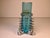 Antique Blue Crystal Bud Vase with Applied Rigaree for your consideration. The vase measures approx. 4 1/4 inches tall....