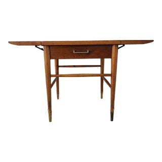 1950s Lane Copenhagen Drop Leaf Walnut Side Table Altavista Va For Sale