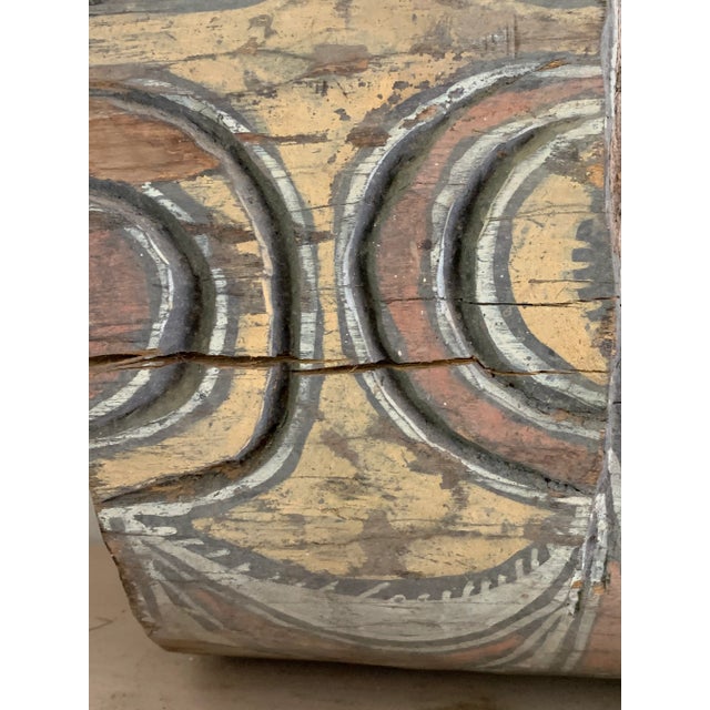 Brown 1960s Papua New Guinea Drum Tribal Use For Sale - Image 8 of 12