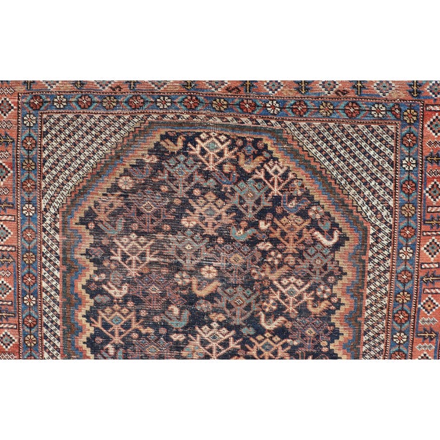 Antique Persian Afshar Rug With Bold Geometric Medallion 3'9" X 4'10" For Sale In Atlanta - Image 6 of 11