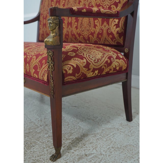 19th Century Antique 19th C. French Empire Bronze Mounted Settee Loveseat For Sale - Image 5 of 18