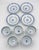 1970s Jingdezhen Rice Eye Grain Cups & Saucers Blue & White Porcelain 9pc Set For Sale - Image 10 of 10