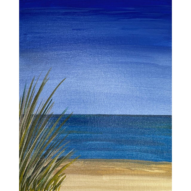 "Ocean Seascape" Coastal Wall Art Acrylic Painting Unframed For Sale - Image 6 of 7