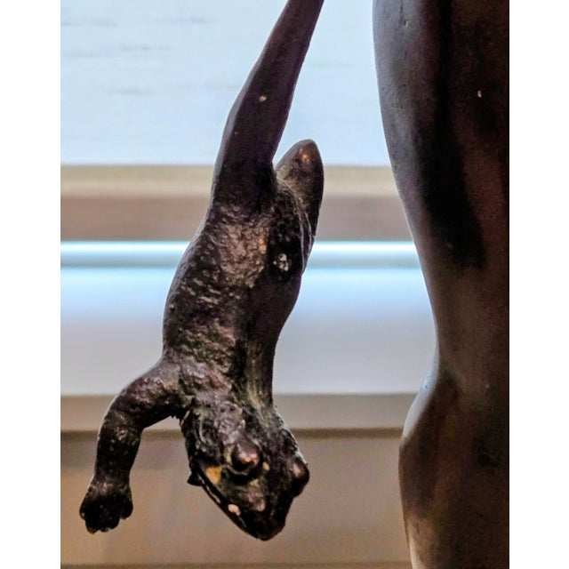 Vintage “Frog Baby” Bronze Sculpture Reproduction on Black Marble Base – Styled After Edith Barretto Parsons For Sale - Image 10 of 13