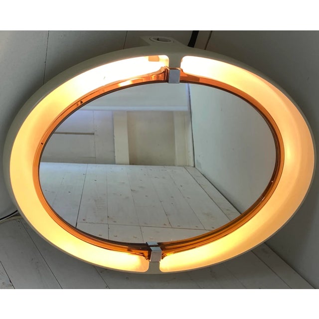 Pivoting and Lighted Oval Mirror from Allibert, 1970s For Sale - Image 4 of 14
