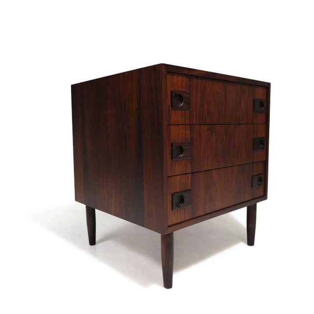 Mid-Century Modern Mid 20th Century E Brouer Danish Rosewood Nightstand With Drawers For Sale - Image 3 of 7