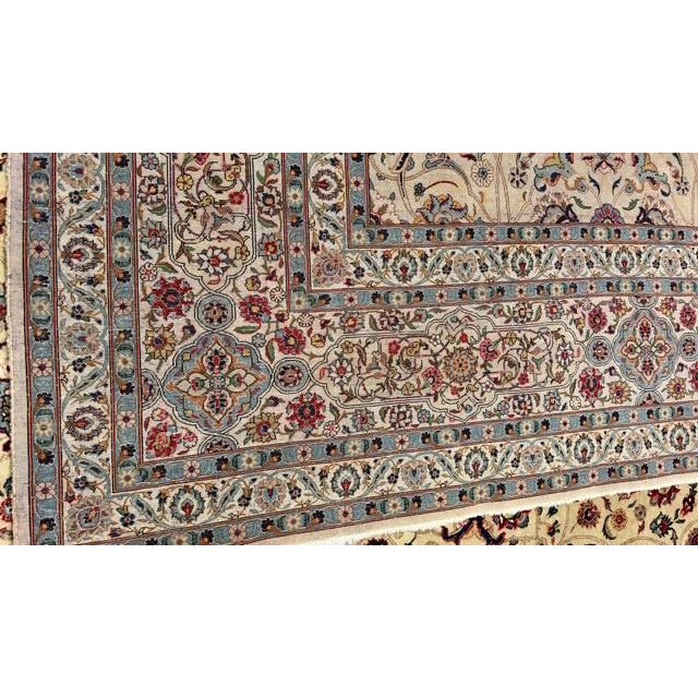 1950s Vintage Signed Kashan Carpet For Sale - Image 5 of 8