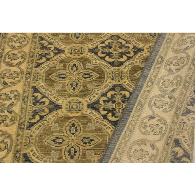 1990s 1990s Shabby Chic Kafkaz Bluish Gray/Tan Hand-Knotted Rug - 4'1 X 6'0 For Sale - Image 5 of 8