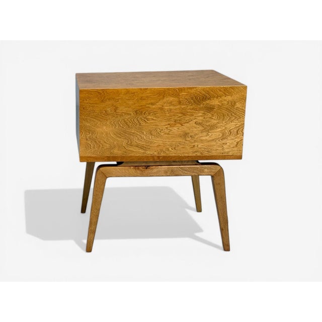 Edmond J Spence, Nightstands, Burled Maple, Bentwood, Sweden, 1960s For Sale - Image 9 of 10
