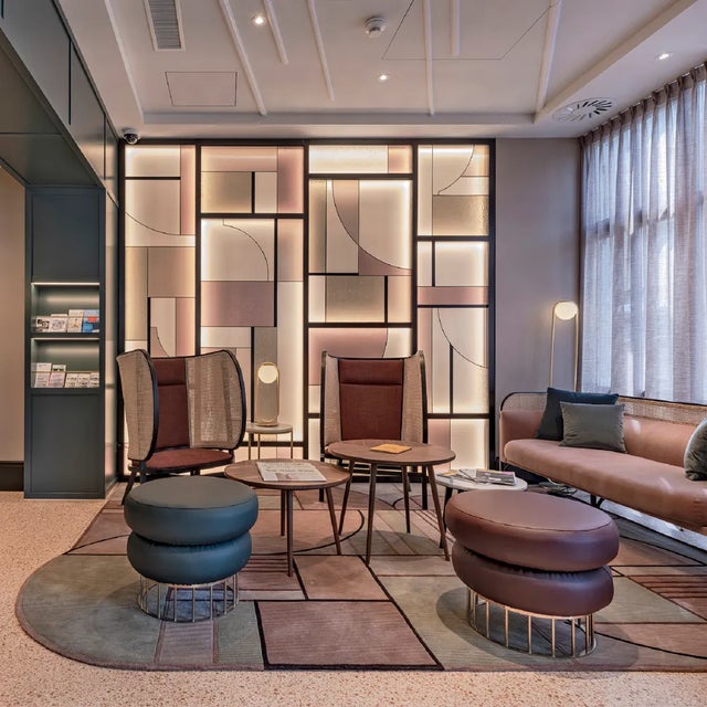 Beige Mary Stool Brass Base by Mambo Unlimited Ideas For Sale - Image 8 of 8