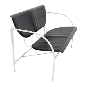 Stendig Mid-Century Modern Leather and Steel Frame Loveseat Vintage Classic