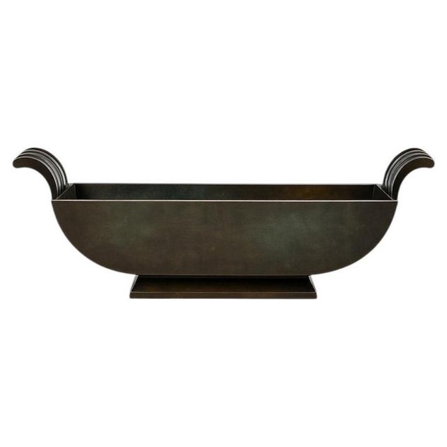 Black Swedish Art Deco Bronze Jardinière attributed to Jacob Ängman for GAB, 1930s For Sale - Image 8 of 8