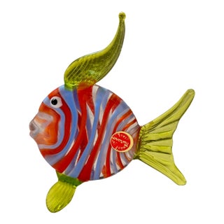 20th Century Murano Glass Fish Figure For Sale