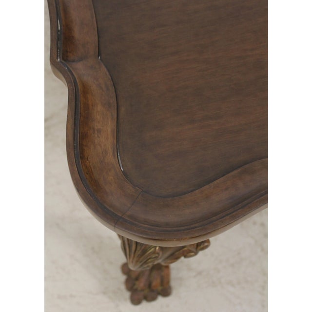 Traditional Georgian Carved Walnut Finish Coffee Cocktail Table For Sale - Image 3 of 11
