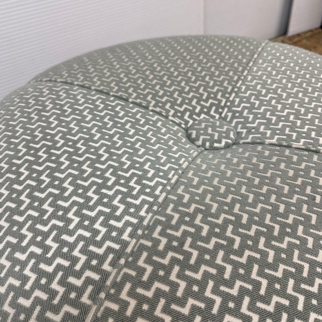 Plinth Ottoman With Raised Geometric Chevron Pattern For Sale - Image 11 of 11