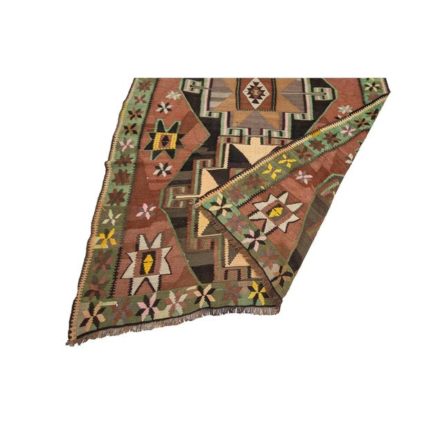 Mid 20th Century Vintage One of a Kind Turkish Kilim Rug For Sale - Image 5 of 7