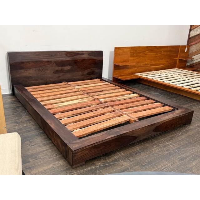 Contemporary Queen Size Sierra Living Concepts Sierra Nevada Low Platform Bed Frame For Sale - Image 3 of 12