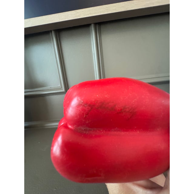 Mary Kirk Kelly Signed Ceramic Red Bell Pepper Sculpture For Sale - Image 9 of 9