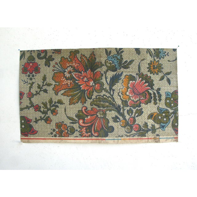 19th c. French original textile design. Gouache on paper. Each design is a one-of-a-kind, hand-painted work. The designs...