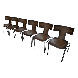 Late 20th Century Donghia "Anziano" Leather Chairs For Sale