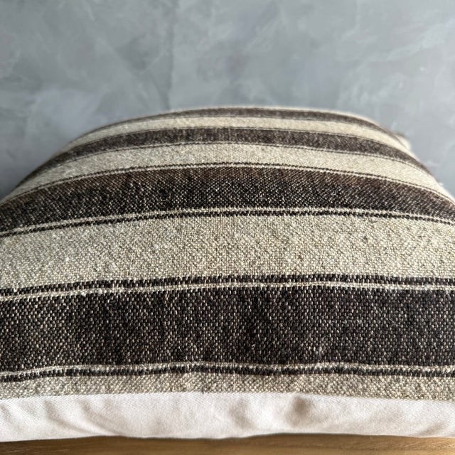 Vintage Rug Pillow Cover With Stripes For Sale In Los Angeles - Image 6 of 7