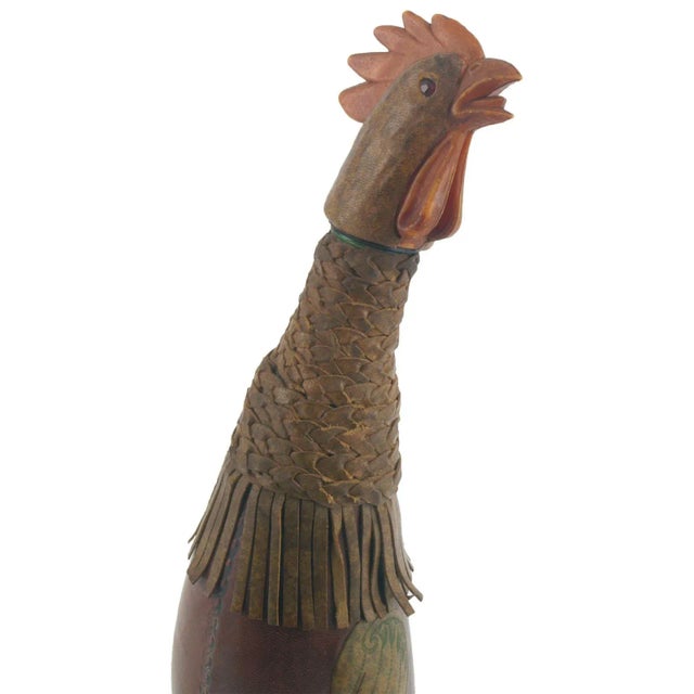 1950s Vintage Brown Glass and Leather Bottle 1950s For Sale - Image 5 of 7