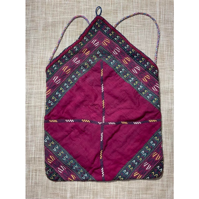 Wine Antique Uzbek Lakai Tribal Bag – Hand-Embroidered Silk Suzani Side Bag For Sale - Image 8 of 15