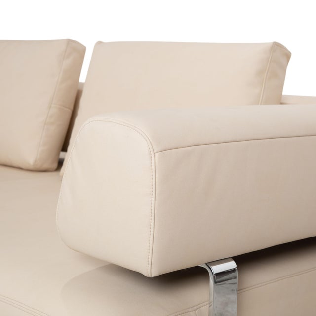 Leather Brand Face Corner Sofa in Beige with Manual Function from Ewald Schillig For Sale - Image 4 of 11