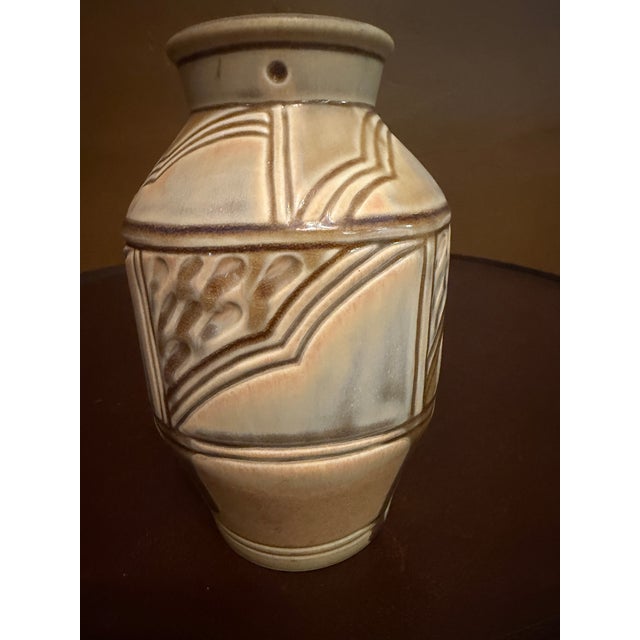 Contemporary Rookwood Art Pottery Vase Shape 10048 MMXV in Rare Peach/Brown Drip Glaze - 2015 For Sale - Image 3 of 6