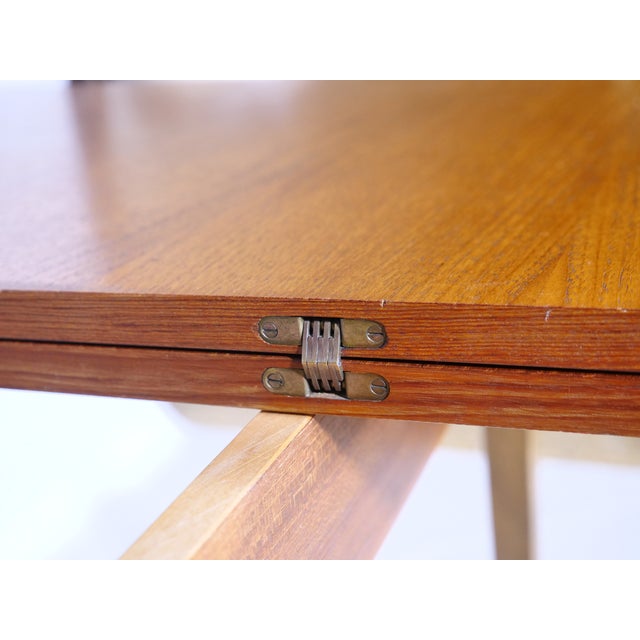 Brown Mid-Century Folding Dining Table in Walnut by Wilhelm Renz, 1960s For Sale - Image 8 of 9