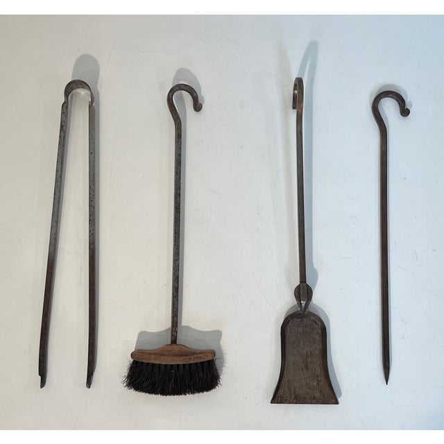 Mid-Century Modern Modernist Steel Fireplace Tools on Stand For Sale - Image 3 of 12