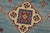 Kazak Rug 10’1” X 13’6” Blue Wool Tribal Hand-Knotted Oriental Carpet For Sale - Image 4 of 15