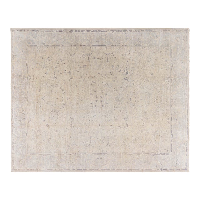 Fine Antique Indian Handmade Wool Rug For Sale