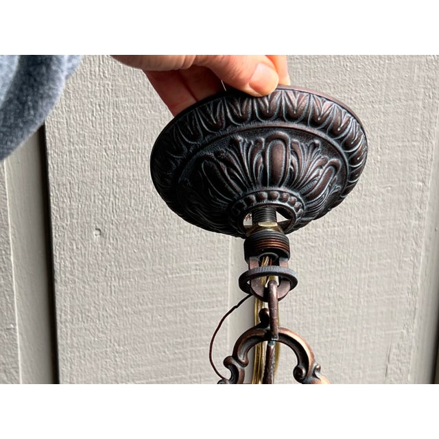 Early 20th Century French Neoclassical Empire Baroque Carved Chandelier Light Fixture For Sale In Portland, OR - Image 6 of 9
