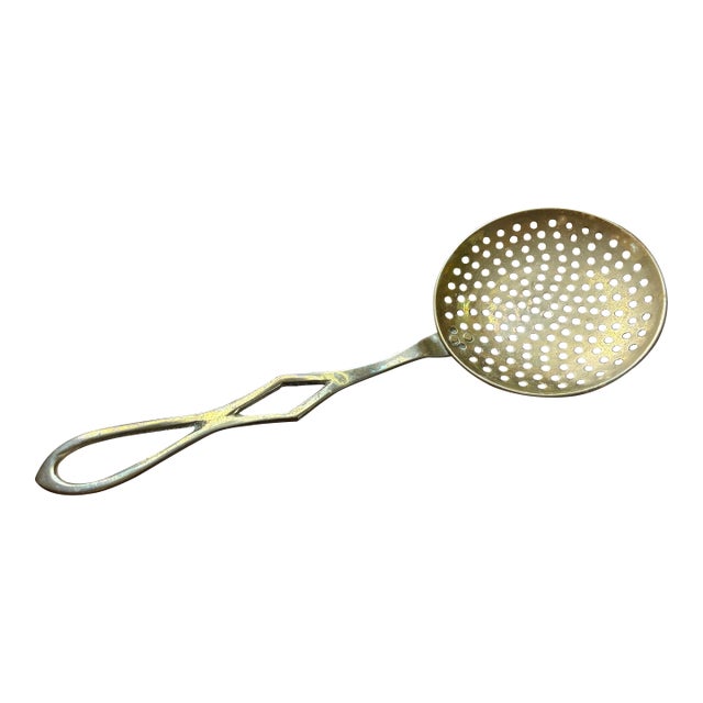 Antique Brass Skimming Ladle Strainer For Sale