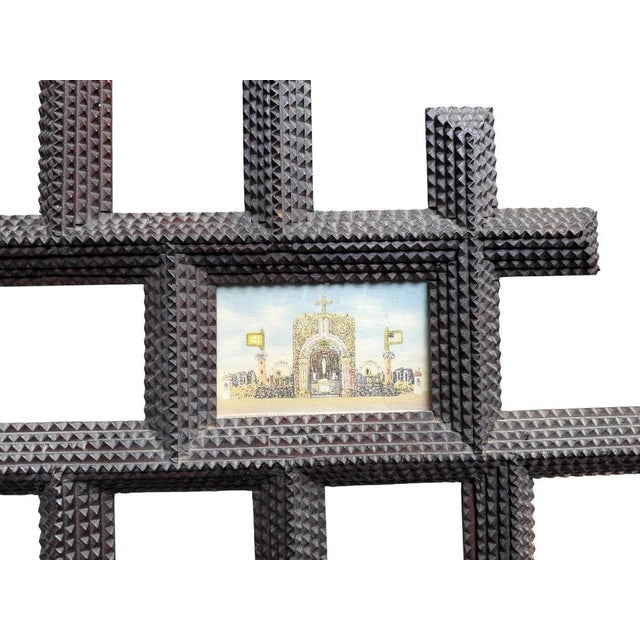 1900s Large Tramp Art Frame Folk Art For Sale In Aspen - Image 6 of 7