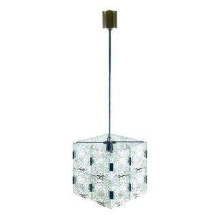 Mid-Century Modern Cube Pendant Lamp from Kamenický Šenov, 1970s For Sale